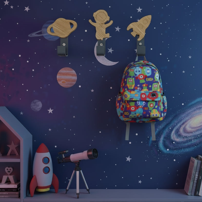 Space Wall Hooks | Kids Bedroom Decor