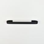 black metal towel rack on a white background