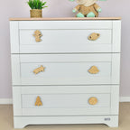 Space drawer knobs front view - Astronaut Planet Shooting star Alien spaceship Rocket Earth oak nursery decor