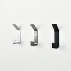 Metal double wall hook right side view - steel construction black pewter silver