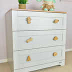 Space drawer knobs left angle - Astronaut Planet Shooting star Alien spaceship Rocket Earth oak handles