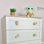 Space drawer knobs left angle - Astronaut Planet Shooting star Alien spaceship oak handles for kids