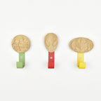 Superhero wall hooks front view - hulk spiderman batman wooden children's bedroom hooks