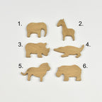 Safari animal drawer knobs - 6 designs numbered reference guide Elephant Giraffe Rhino Crocodile Lion Hippo