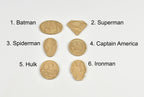 Superhero curtain tiebacks - 6 designs numbered reference guide 