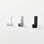 Metal wall hook right side view - steel construction black pewter silver