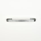 pewter metal towel rack on a white background