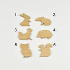 Woodland animal wall hooks - 6 designs numbered reference guide rabbit mouse fox hedgehog owl squirrel 