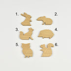 Woodland animal drawer knobs - 6 designs numbered reference guide Rabbit Mouse Fox Hedgehog Owl Squirrel