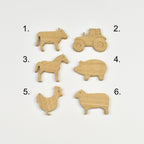 Farm animal wall hooks - 6 designs numbered reference guide cow tractor horse pig chicken sheep