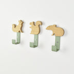 Woodland animal wall hooks - fox squirrel mouse oak nursery hooks for kids
