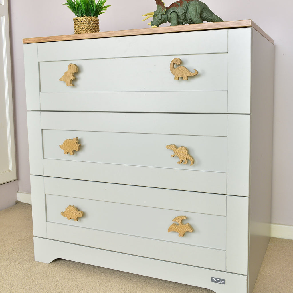 Dinosaur drawer knobs right angle - T-rex Brachiosaurus Triceratops Spinosaurus Stegosaurus Pterodactyl