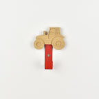 Tractor wall hook front view - wooden nursery hook for children's room