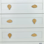 Cloud oak drawer handles close-up front view - hot air balloon cloud handcrafted detail
