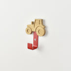 Tractor wall hook - handcrafted oak nursery decor for kids bedroom