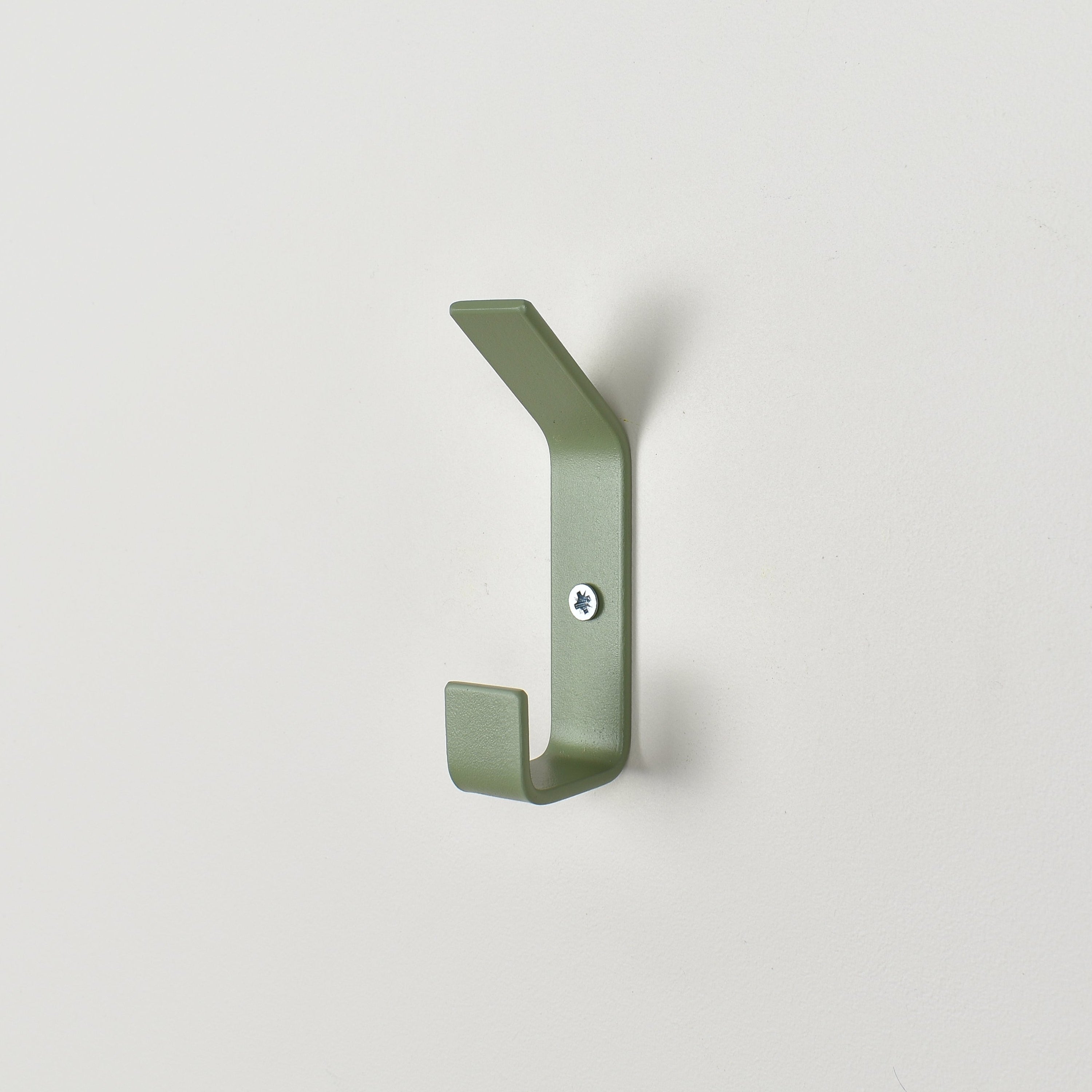 Double colourful wall hook close-up right view - steel coat hook detail kids nursery