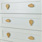 Adventure awaits oak drawer handles left view - hot air balloon cloud kids nursery decor