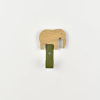 Elephant wall hook front view - wooden safari nursery hook for children's room