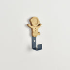 Astronaut wall hook side angle - oak space theme bedroom decor for kids