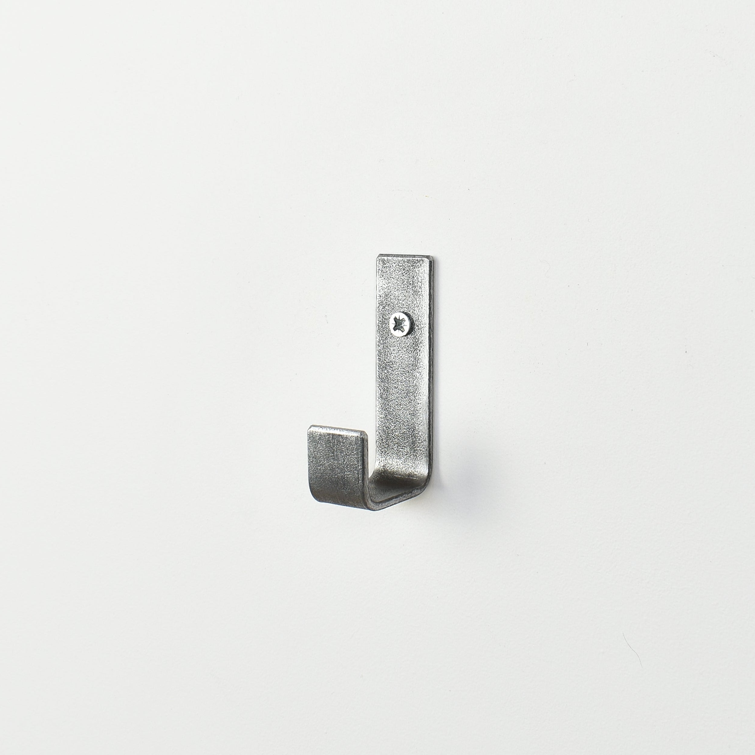 Pewter wall hook right side view - steel construction with matt lacquer finish