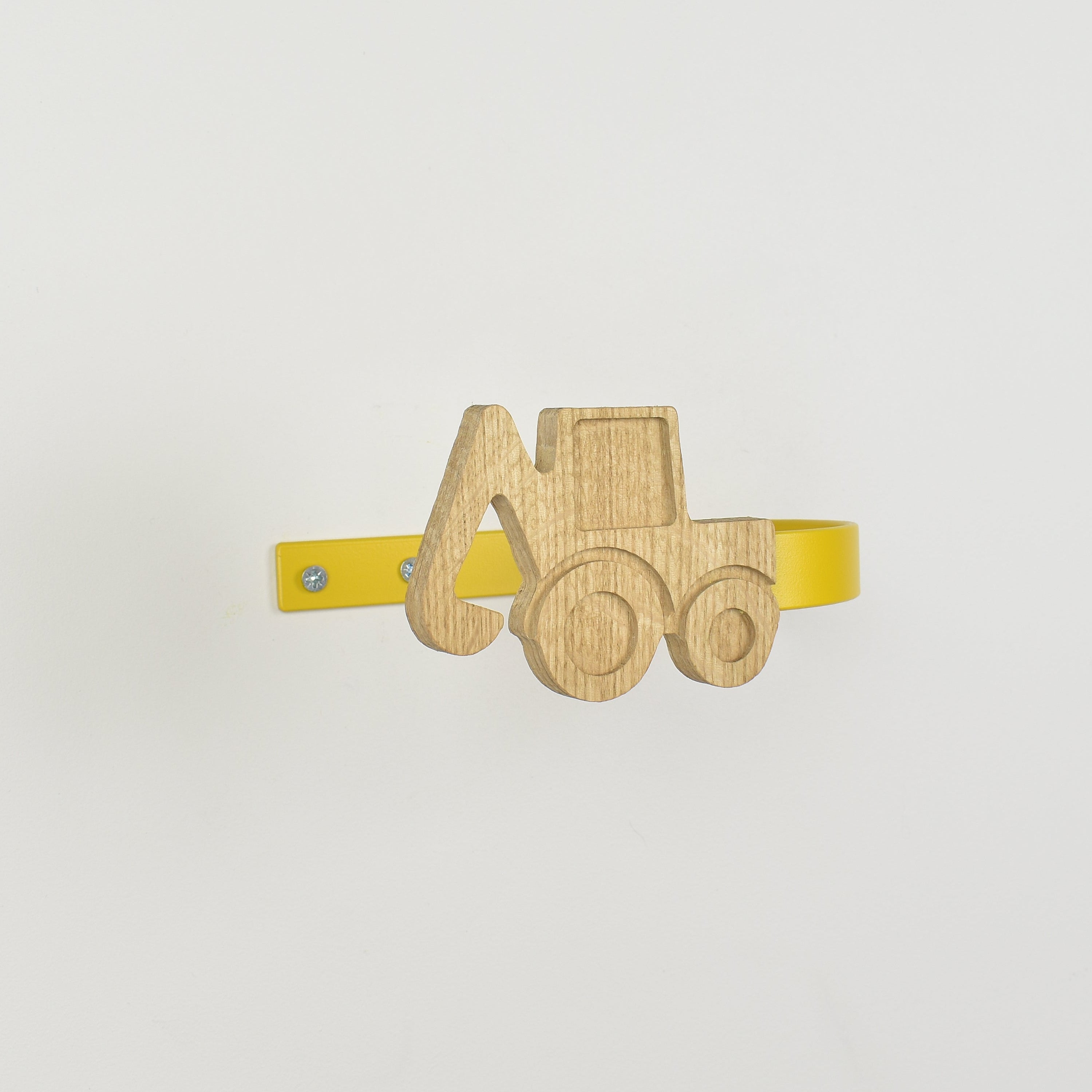 Digger curtain accessories rear view showing fixings - curtain holdbacks for kids