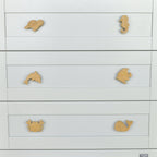 Ocean drawer knobs close-up front view - Turtle Seahorse Dolphin Angelfish Crab Whale