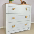 Ocean drawer knobs left angle - Turtle Seahorse Dolphin Angelfish Crab Whale oak handles