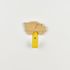 Construction wall hook front view - wooden vehicle nursery hook for children's room