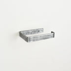 Pewter steel toilet roll holder showing fixing  left angle bathroom hardware