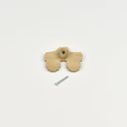 Vehicle oak drawer handle back view - threaded insert and screw fitting hardware detail kids nursery