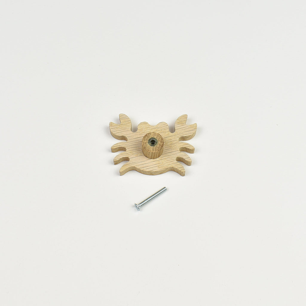 Ocean drawer knob back view - threaded insert and screw hardware installation detail