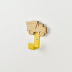 Dump truck wall hook - handcrafted oak vehicle nursery decor for kids bedroom
