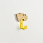 Dump truck wall hook side angle - oak construction vehicle bedroom decor for kids