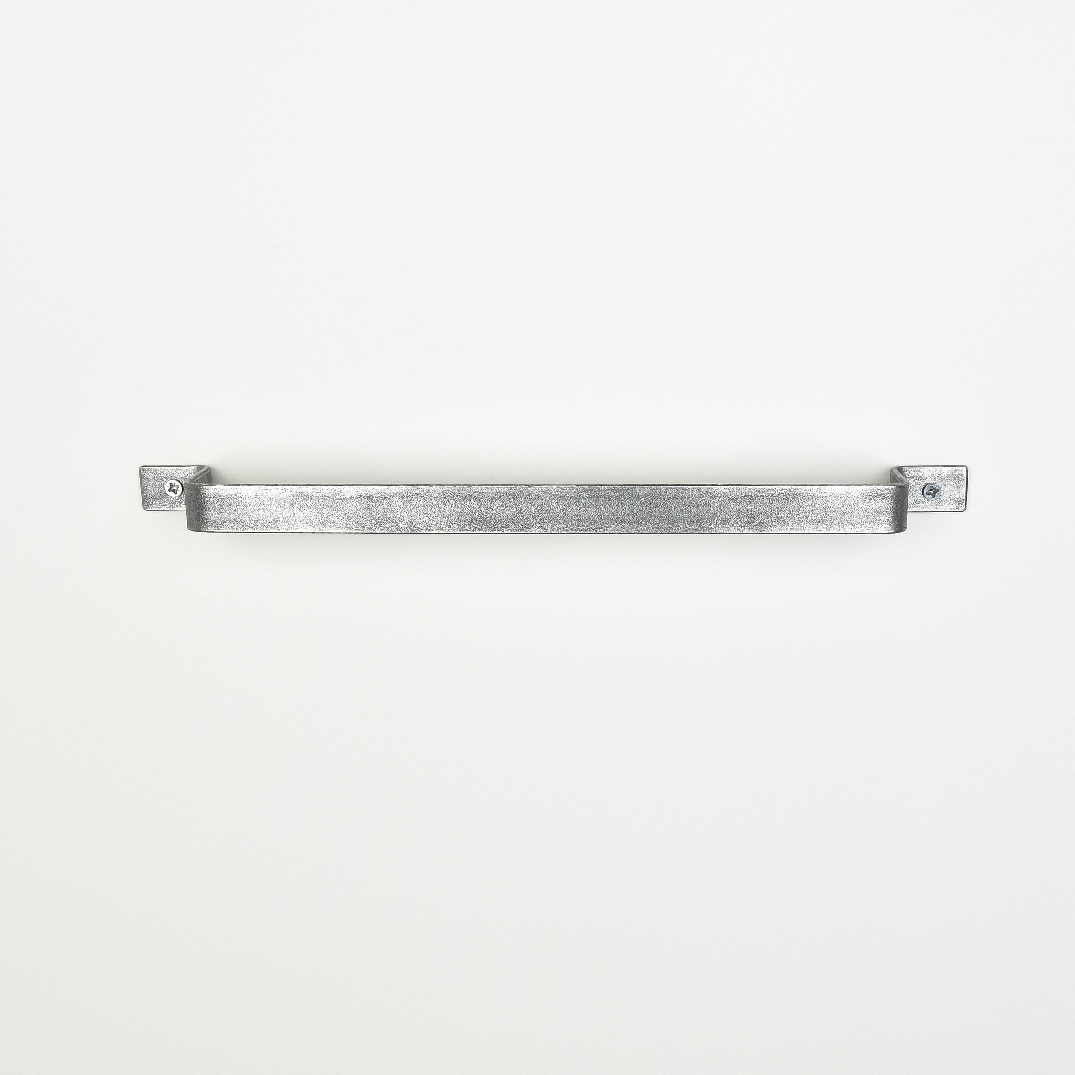 Pewter towel rail front view - industrial metal towel rack for bathroom and kitchen