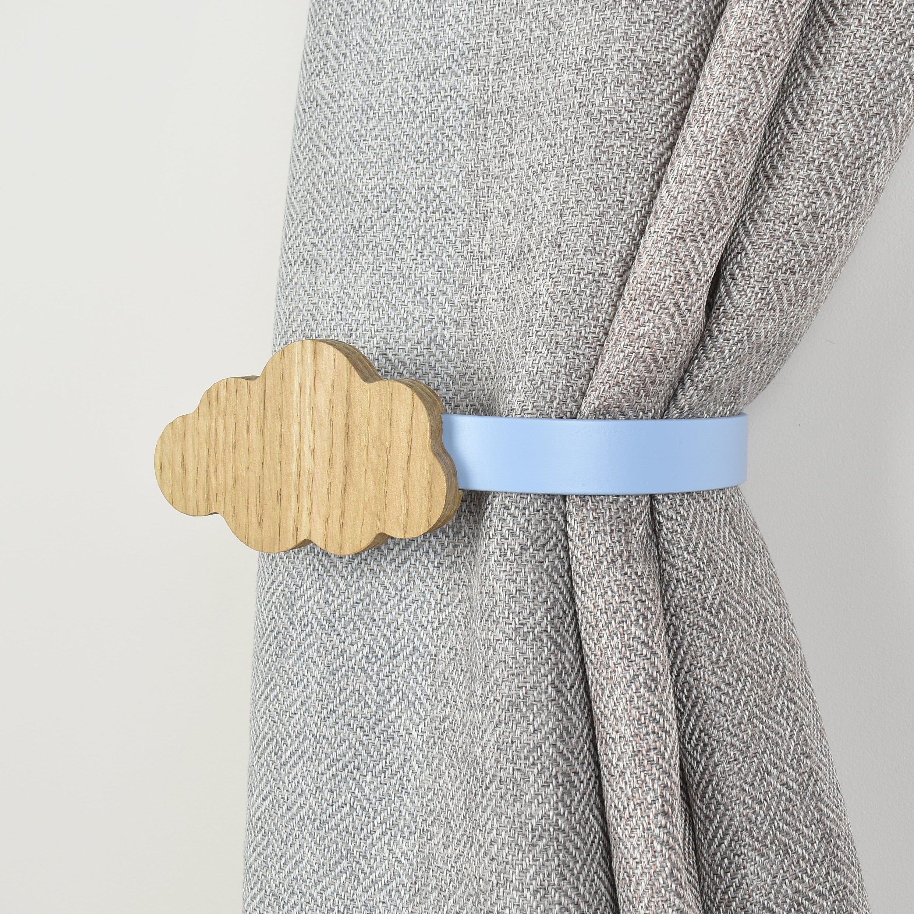 curtain tieback right side view - cloud oak tieback for kids