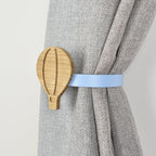 curtain tieback right side view - Hot air balloon oak tieback for kids