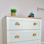 Vehicle oak drawer handles left angle - tractor helicopter monster truck train kids nursery decor