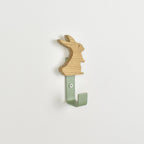 Rabbit wall hook side angle - oak woodland animal bedroom decor for kids