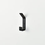 Black wall hook right side view - steel construction with black finish