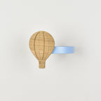 curtain tieback front view - hot air balloon oak tieback for kids