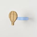 hot air balloon curtain tieback side view showing metal tieback - oak tiebacks for kids