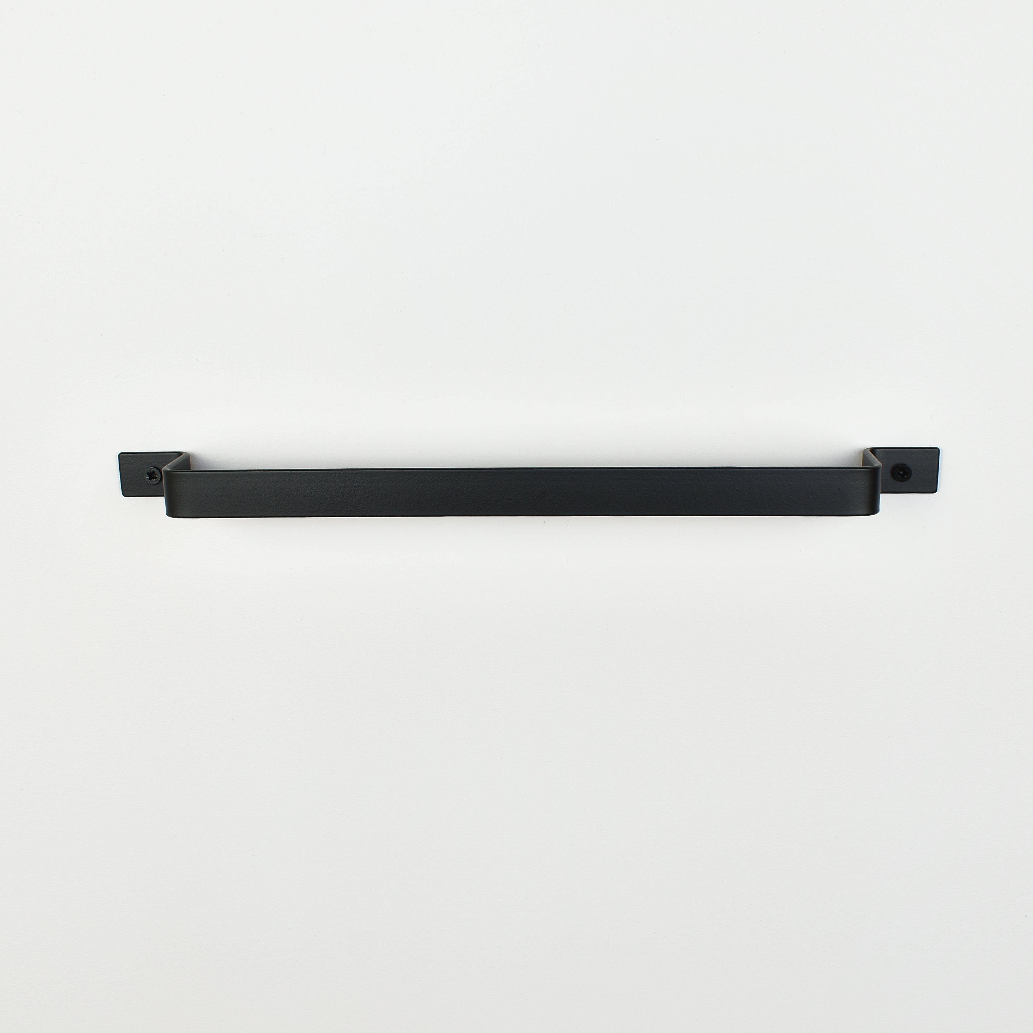 Black towel rail front view - industrial metal towel rack for bathroom and kitchen