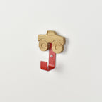 Monster truck wall hook - handcrafted oak vehicle nursery decor for kids bedroom