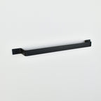 Black towel rail side view - steel construction with matt black finish