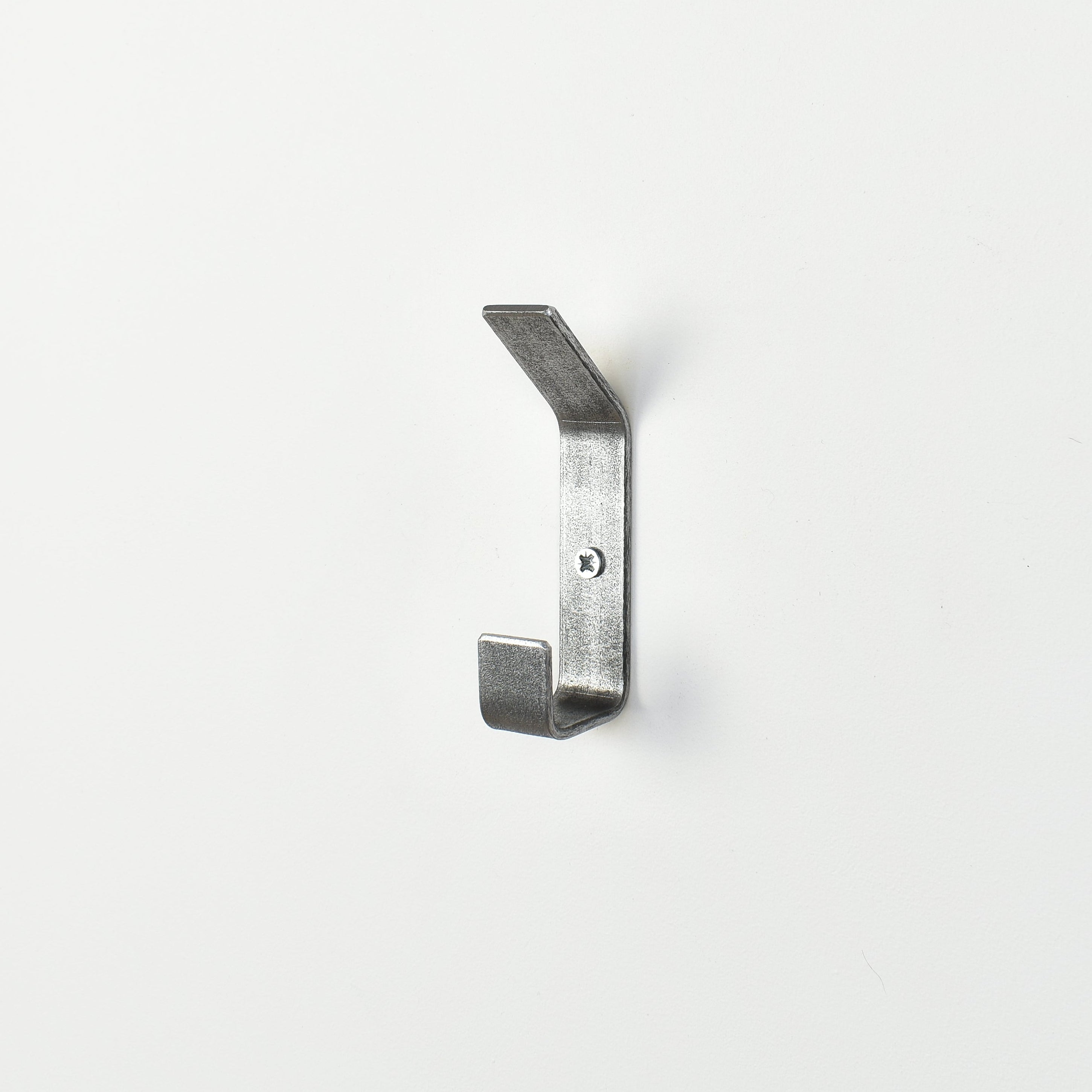 Pewter wall hook right side view - steel construction with matt lacquer finish