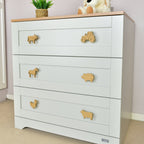 Farm animal oak drawer handles right angle - 6 designs tractor cow horse pig chicken sheep kids nursery