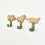 Safari animal wall hooks - crocodile lion rhino oak nursery hooks for kids