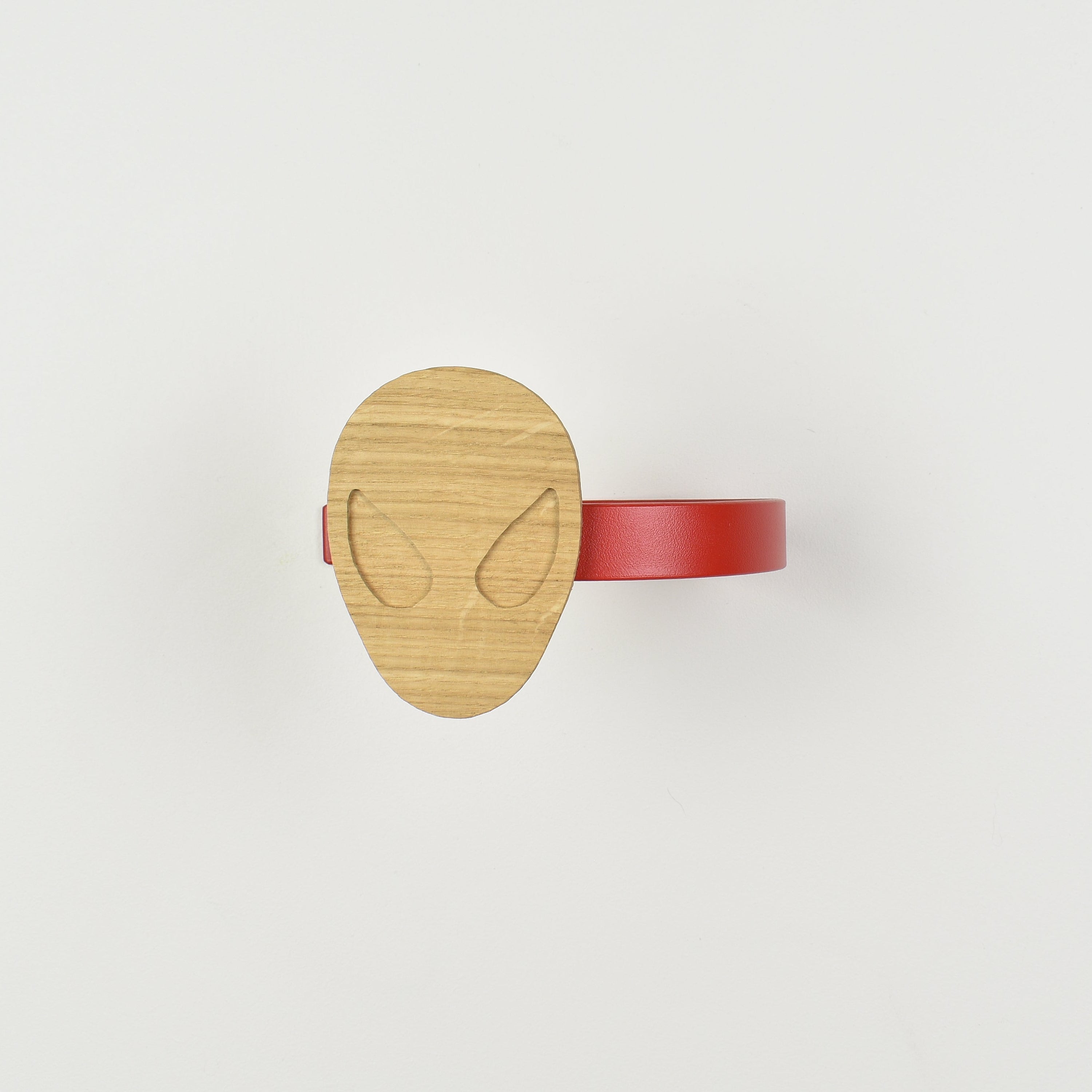 Superhero curtain tieback front view - spiderman emblem oak tieback for kids