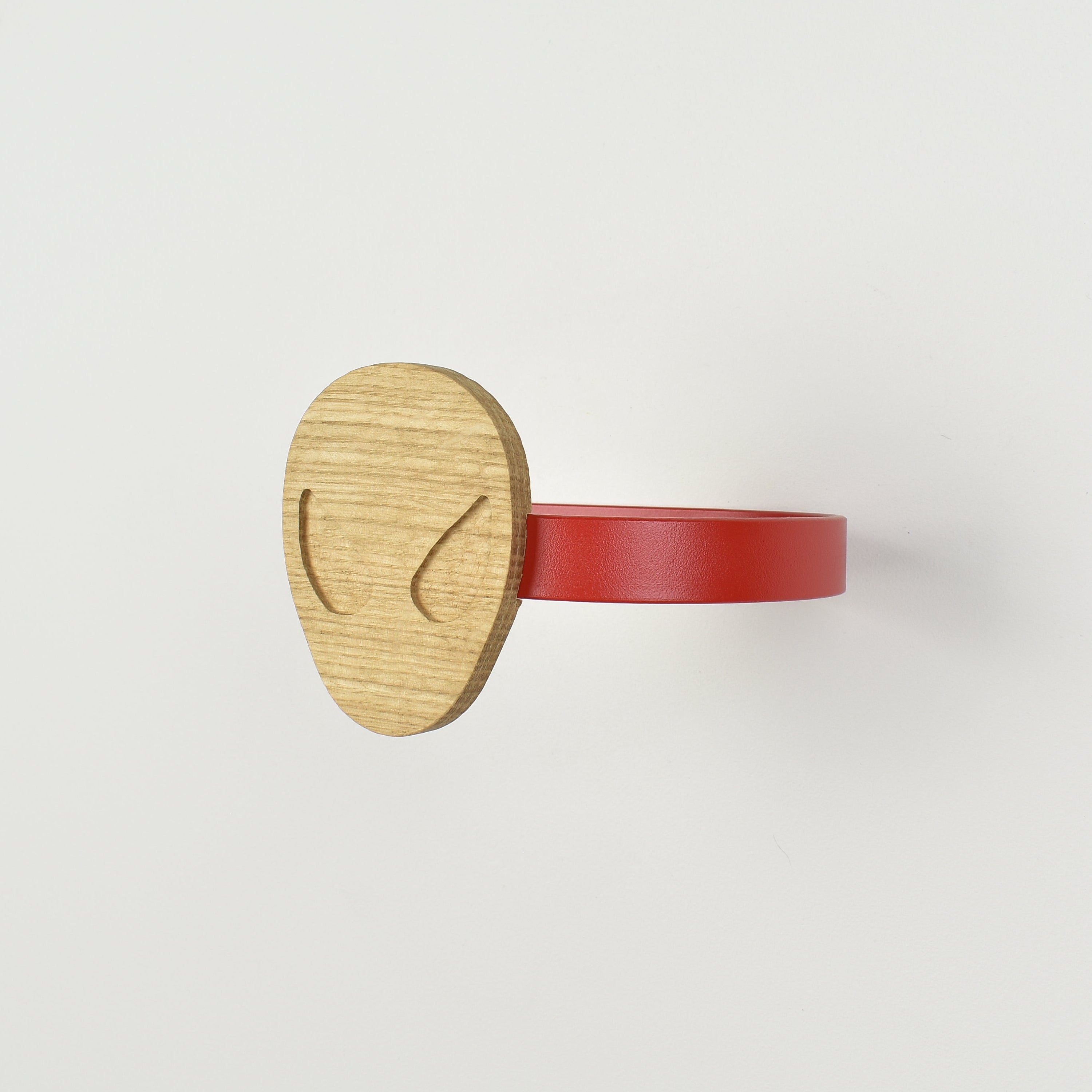 Superhero curtain tieback side view showing metal tieback - oak tiebacks for kids