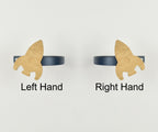 Space theme curtain tiebacks showing right hand and left hand options - rocket oak tiebacks for kids